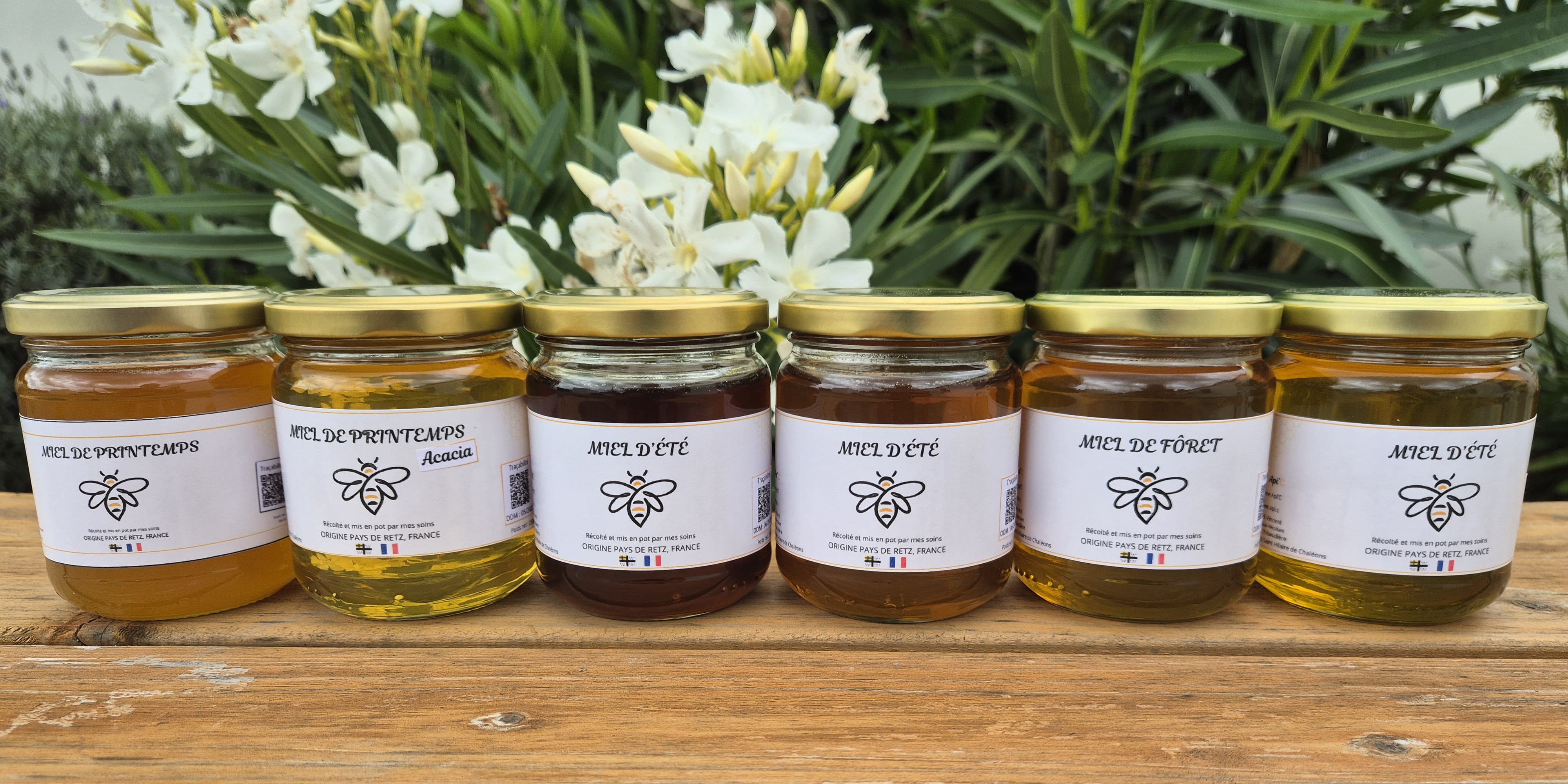 6 pots de miel différents Bee Api'C